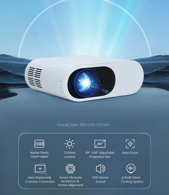 ซื้อ เครื่องฉายภาพยนตร์พาณิชย์แบบพกพา เครื่องฉายภาพยนตร์ DLP 510ansi DMD Chip online manufacture
